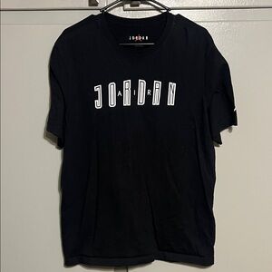 Jordan Men's Black Tee with White Lettering